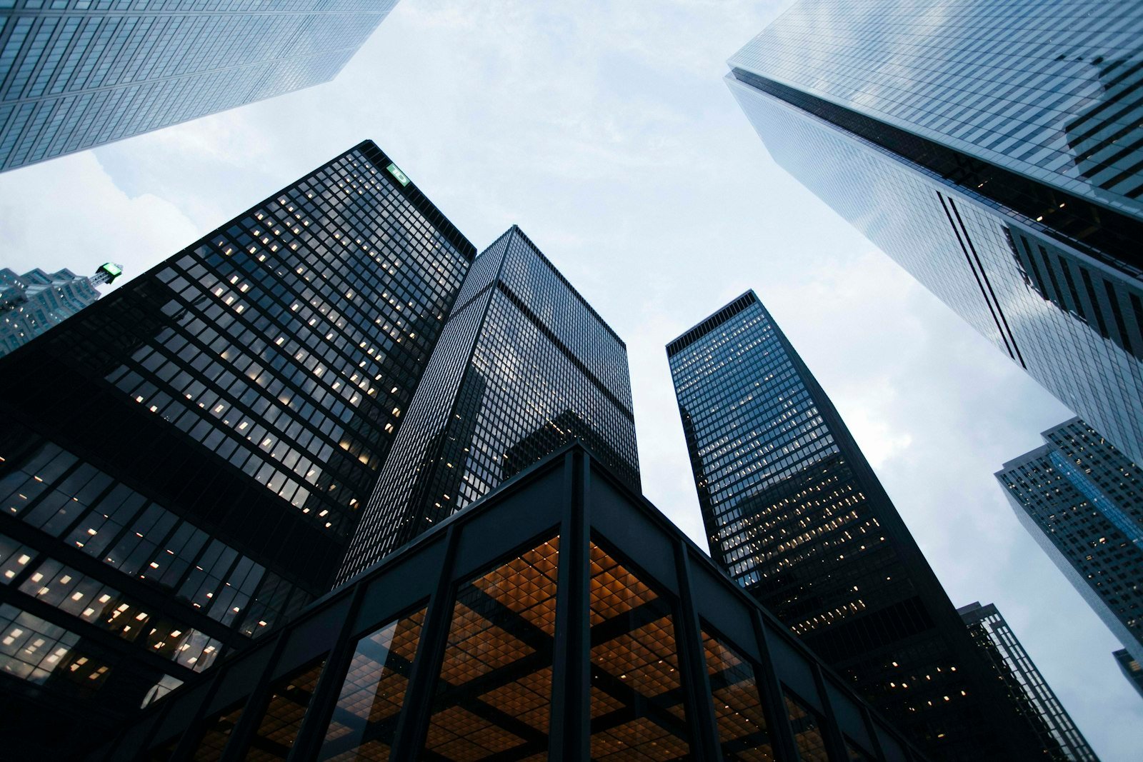 Glass towers in the City of London